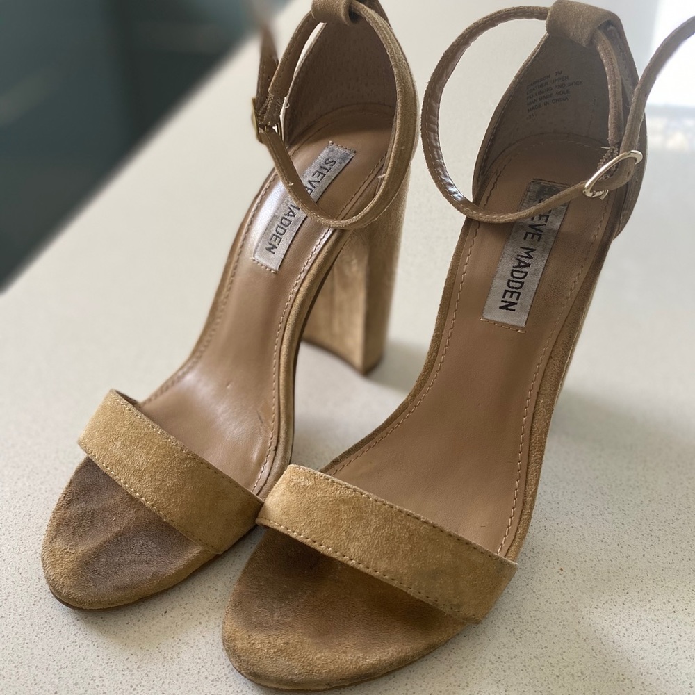 Steve Madden nude suade sandal heels size 37 US 7
